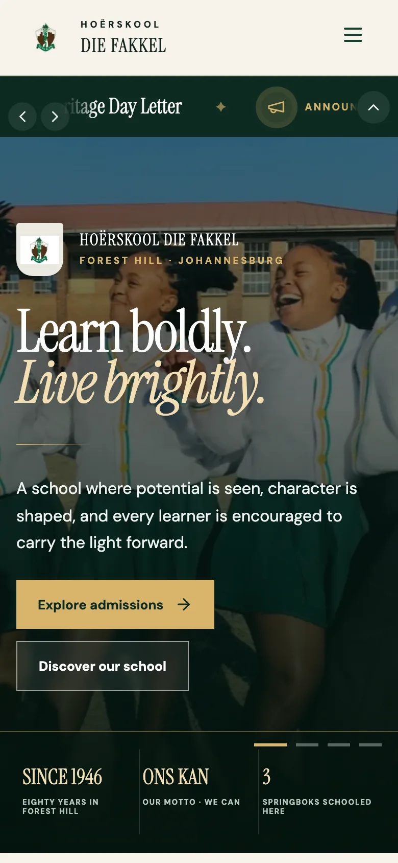 Hoërskool Die Fakkel on a phone