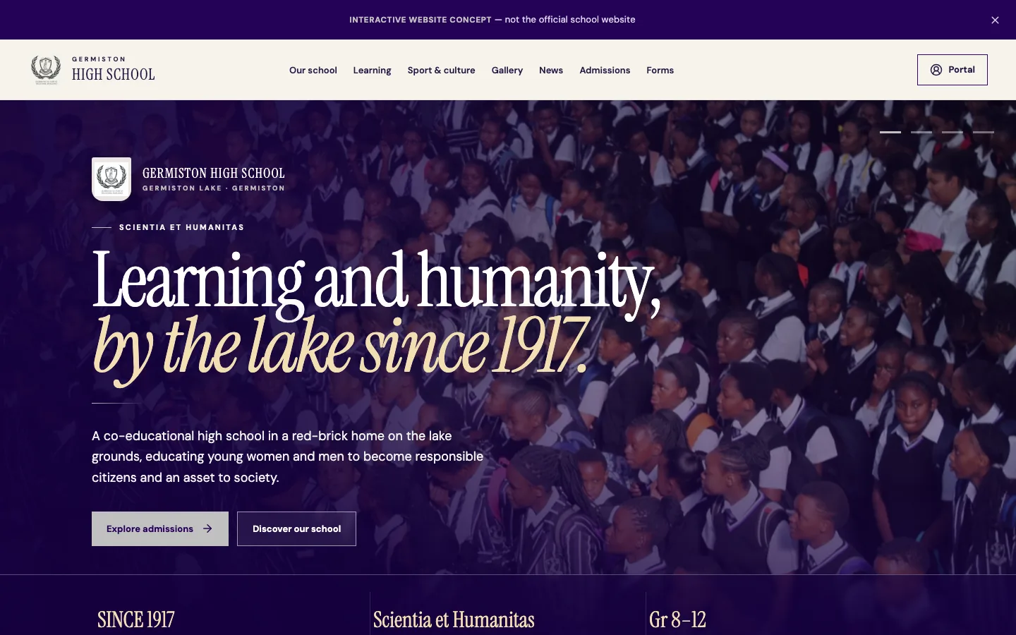 Screenshot of the School Website Platform website
